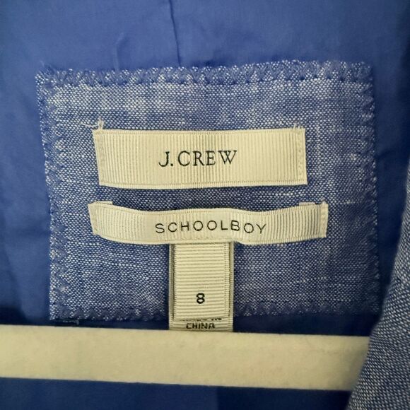 J Crew Linen Schoolboy Blazer Women’s Tailored Jacket Sz 8 - Picture 4 of 10